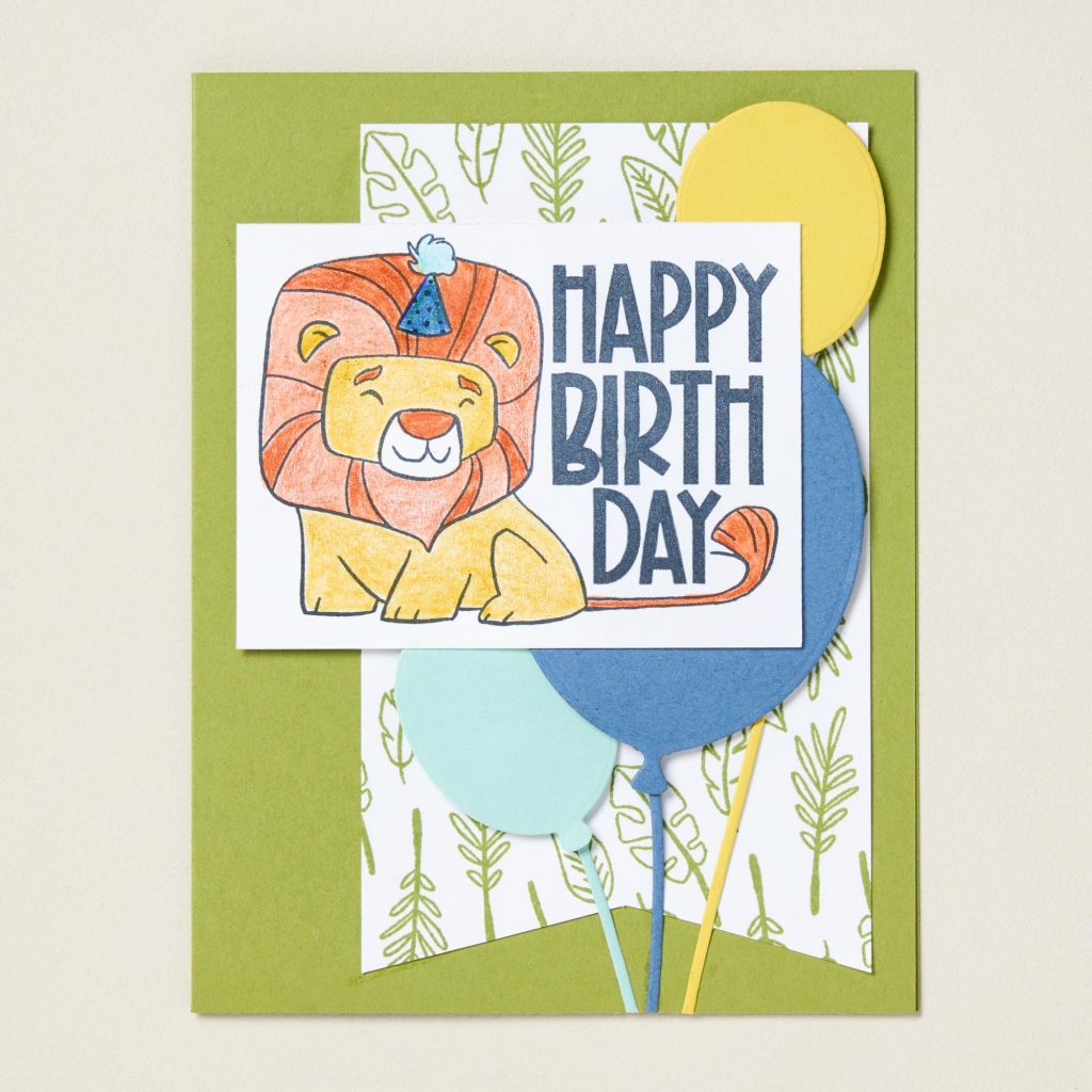 Cute DIY birthday card featuring a lion.