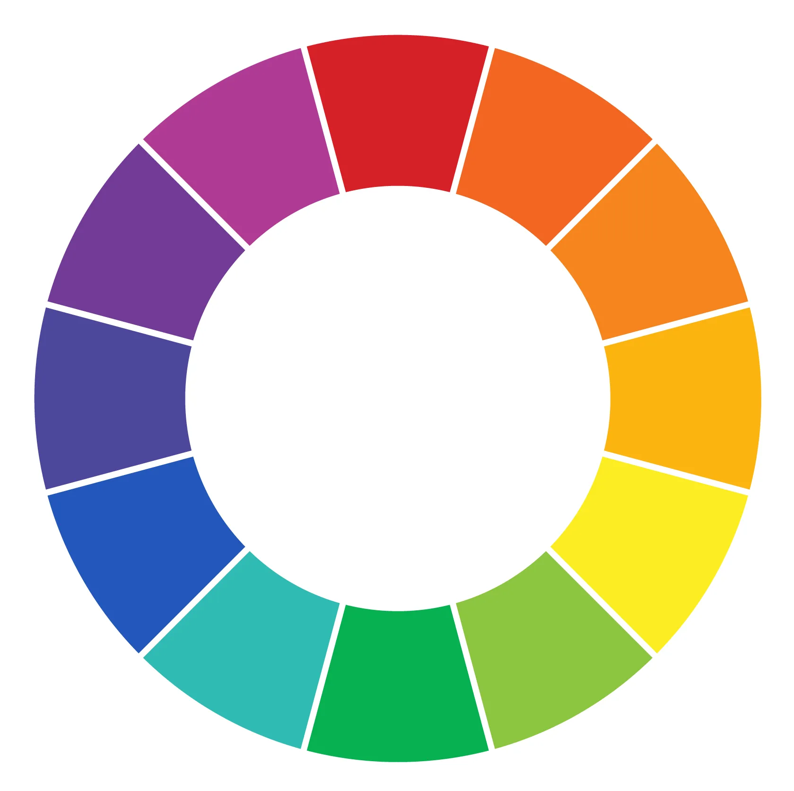 The color wheel is a visual diagram that represents the visible spectrum of light. The colors are organized into a wheel where the ‘final’ color meets again with the initial one in a strategic gradient, forming many key visual relationships throughout.