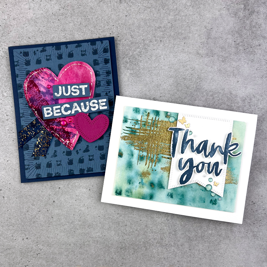 Create new textures and borders, or simply add in a unique detail. You don’t always need a new stamp set to achieve a new look. The possibilities are endless, and part of the fun of stamping is the freedom to explore!