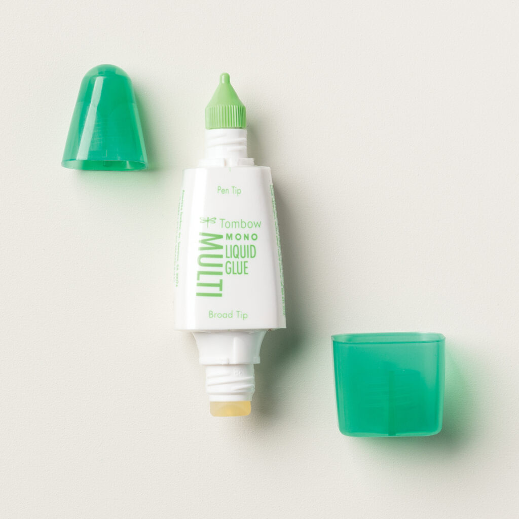 Our Multipurpose Liquid Glue is a crafter’s must-have supply essential. With dual-tipped functionality, you can easily glue up narrow and broad pieces of your project in one continuous swipe. Multipurpose Liquid Glue has a strong bond, dries clear, and is acid-free, so your projects won’t break down over time or turn yellow.