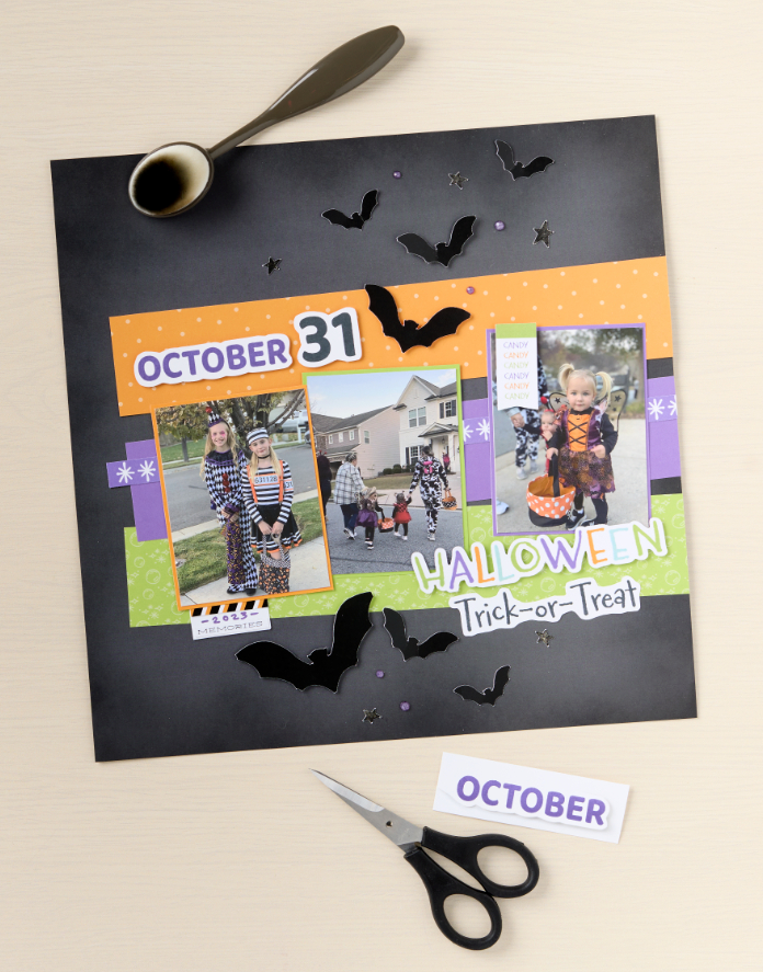 Stamps are another essential in any Halloween craft toolkit. They add a layer of customization and dimension that’s hard to find outside handmade Halloween scrapbooking designs.