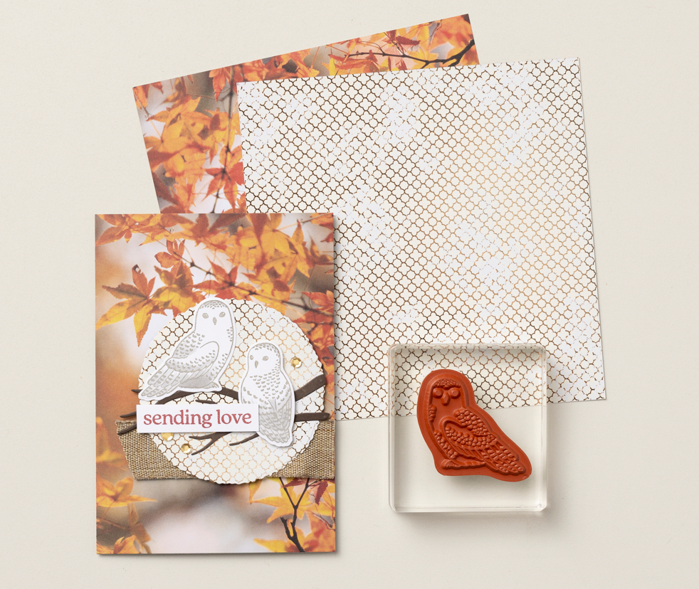 One simple way to create unexpectedly seasonal sentiments is to make stamps from any set fit the Halloween theme! Try using owls, cats, candy, spiders, or even flowers (but cleverly stamped in black) combined with just the right phrasing to turn your existing crafting supplies into an easy Halloween craft.