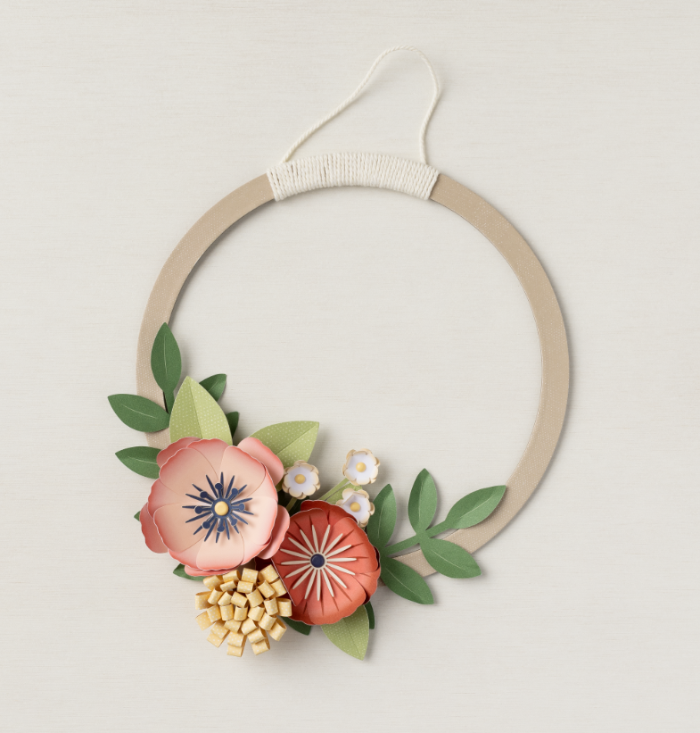 The Wreath of Blooms Kit is a charming piece to add to your door or a gallery wall. Crafting kits are a relaxing way to unwind and a great way to stay inspired with ideas for future projects.