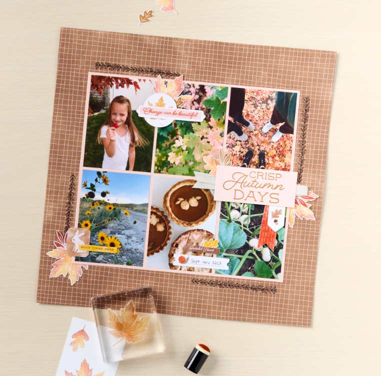 Here is an adorable fall scrapbooking idea you can use for those seasonal moments.