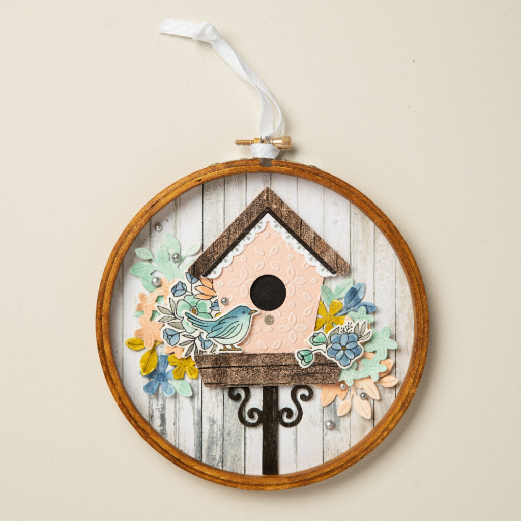 Add country charm or shabby chic elegance to your next paper craft like this home decor piece with the Country Woods Designer Series Paper.