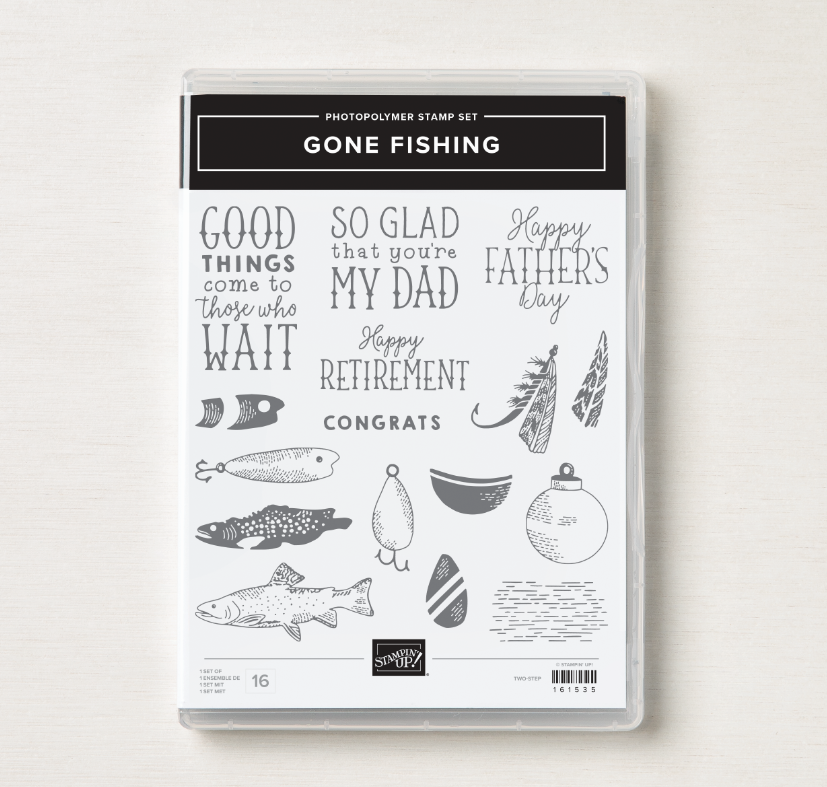 An image of the designs from the photopolymer stamp set "Gone Fishing"