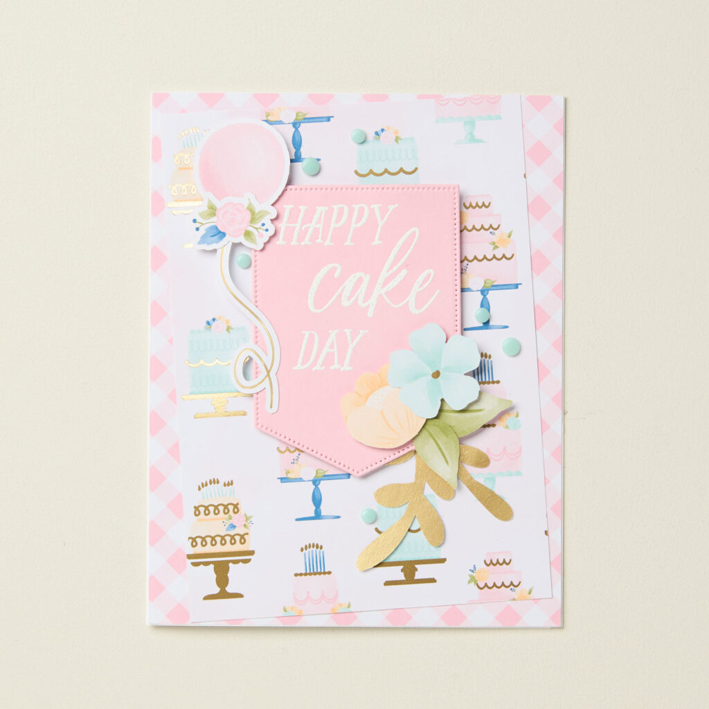 A handmade happy birthday card using Stampin' Up! stamp sets.