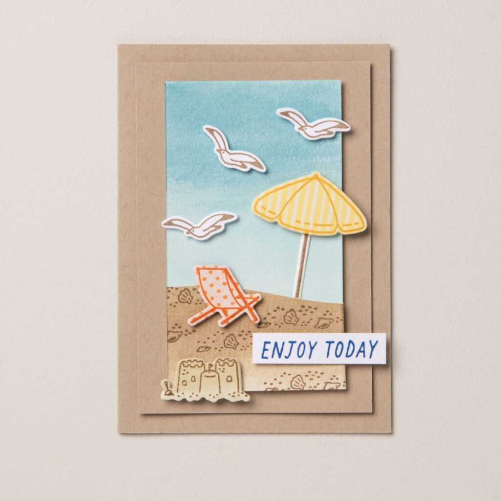 Here is a handmade card created using the Beach Day Stamp Set