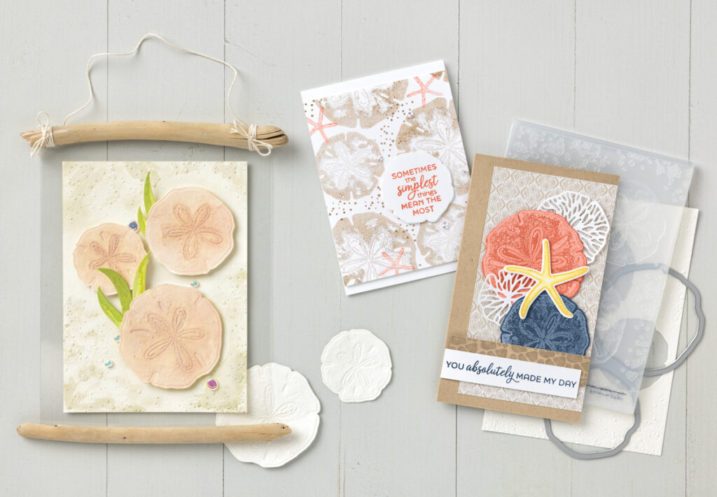 While we love an intensely coordinated bundle, these stamps and embossing folders can also be used independently, opening up a wide world of creativity like the handmade crafts featured here.