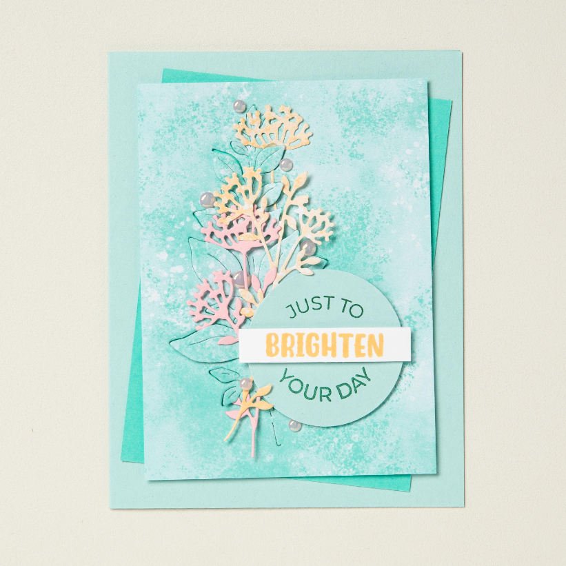 Complementary colors add energy and vibrancy to this homemade card