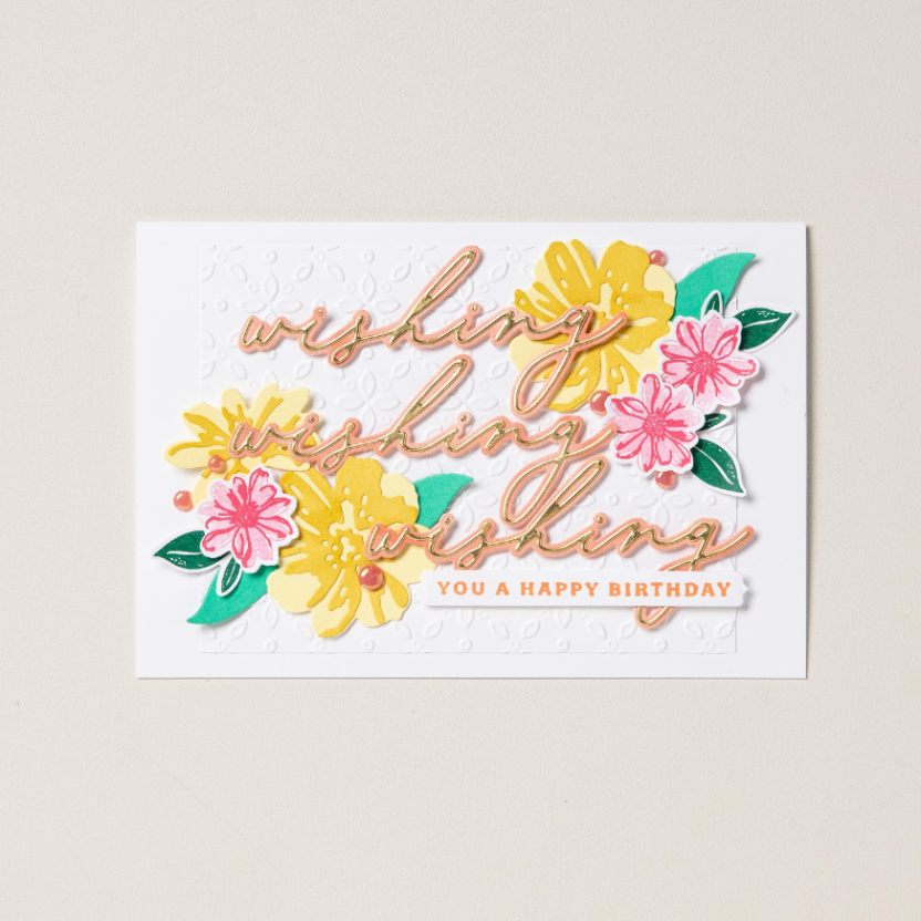 diy happy birthday card featuring the Delightful Wishes Stamp Set and Dies