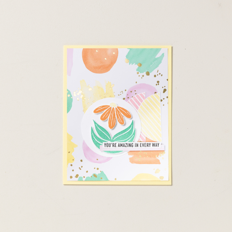 Bien que notre ensemble de tampons Round of Hellos ne soit pas spécialement conçu pour la fête des Mères, le design floral et les sentiments joyeux s’accordent parfaitement au thème. Vous pouvez arranger des éléments de tous ces décors et plus encore pour obtenir le design et le message qui conviennent parfaitement à votre mère. 