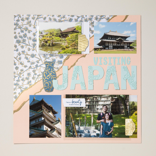 Une autre façon d'ajouter ce facteur "wow" à vos mises en page de scrapbooking est d'utiliser des découpages à l'emporte-pièce en superposant des éléments découpés à l'emporte-pièce avec du gaufrage.