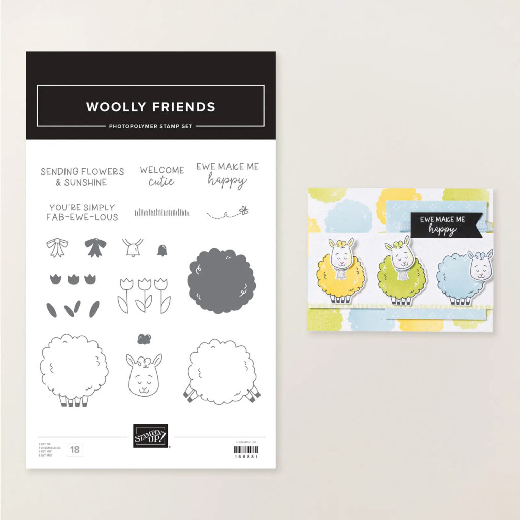 De schattige Woolly Friends stempelset met lieve schaapjes, een nieuwe lading tulpen en lieve berichtjes is perfect voor de lente, om een nieuwe baby te vieren of gewoon om een vriendelijk berichtje te sturen.