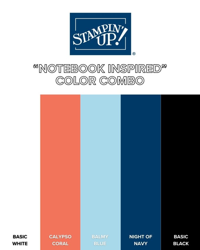 Palette de couleurs graphique inspirée du cahier mettant en vedette Stampin' Up! Des couleurs pour des bricolages en papier sur le thème de l’école.