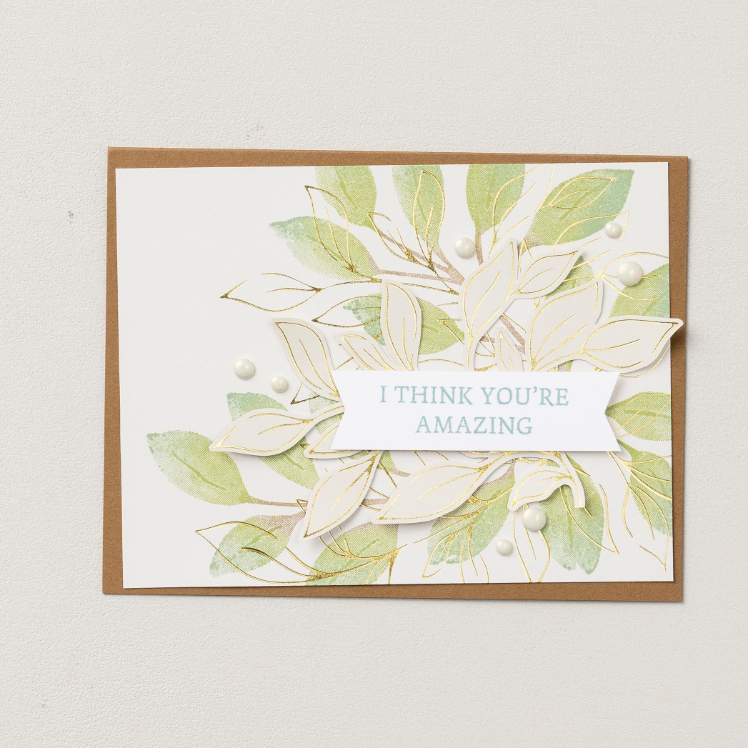 If your stamps coordinate with your hot foils, we recommend hot foiling first, then stamping your image.