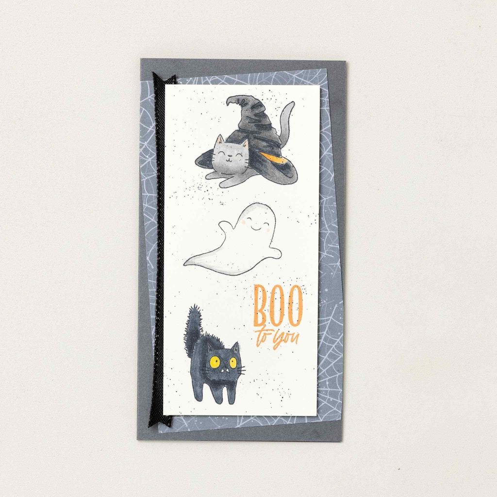 Carte d’Halloween faite avec l’ensemble de tampons Oh My Fright