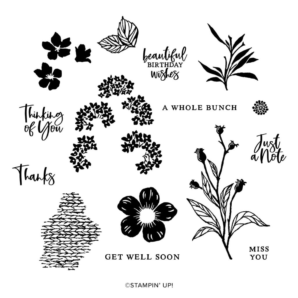 Floral and sentiment stamp set included with the 12 Days of Creativity craft advent calendar